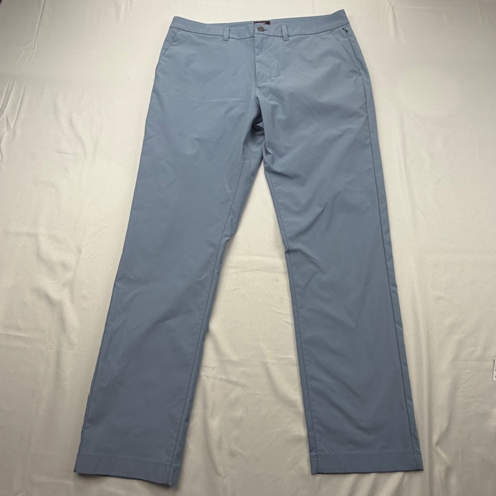 UNTUCKit Traveler Pant Mens 34x30 Blue Slim Fit Polyester Chino 41735